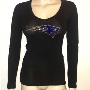 New England Patriots bling rhinestone l/s shirt